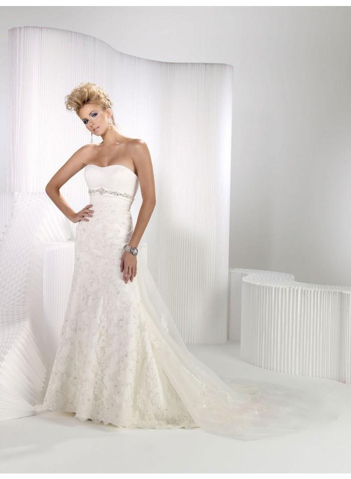 Wedding - Strapless Appliques/Beading/Lace Mermaid Cathedral Train Elegant Taffeta/Organza/Lace Wedding Dresses WE2685