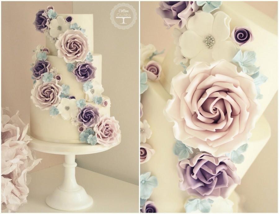 Hochzeit - Fallende Blumen-Kaskade Kuchen