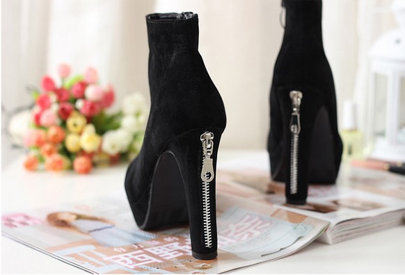 Wedding - Western Style Rivet Color Block Shoes Boot White BT1461