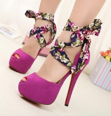 Mariage - Sweet Style Bowknot Embellished Cusp Toe Heels Pumps Blue PM0302