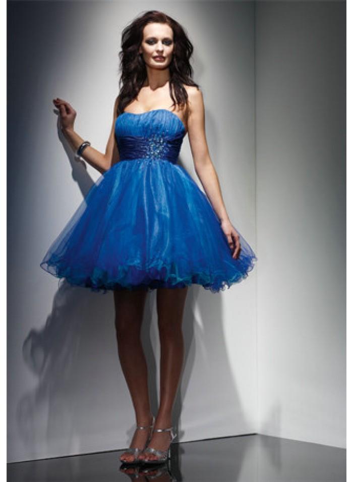 Свадьба - Ruffle Organza Ball Gown Princess Sweetheart Empire Crystal belt Mini Wedding Dresses WE1037
