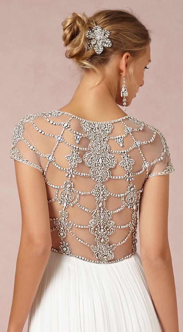 Wedding - Jeweled backless wedding dress