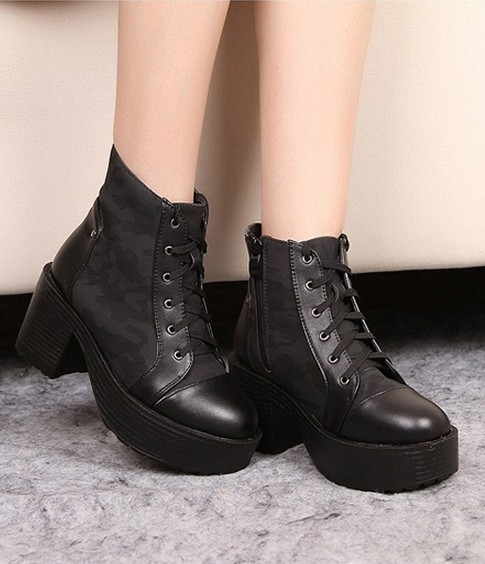 Mariage - Western Style Leopard High Heel Shoes Black Black BT0766