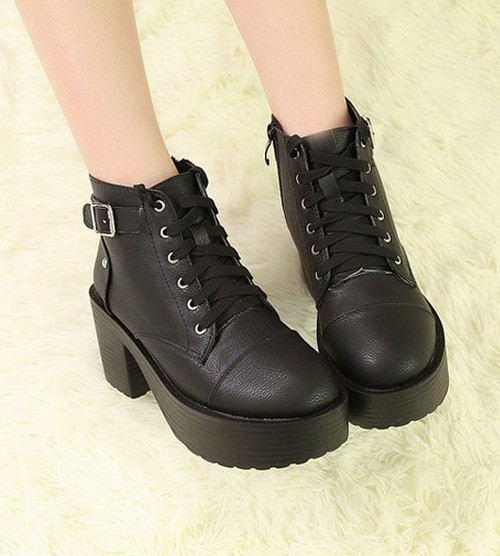 Hochzeit - Fashion Style Low Heels Sandals Shoes Black Black BT0763