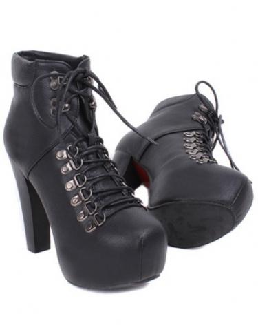 Hochzeit - Korean Style Thick Heels Sandals Shoes Black Black BT0762
