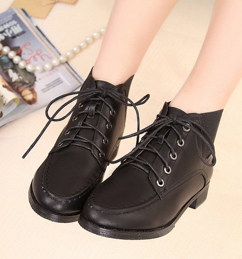 زفاف - Fashion Style Water Proof High Heels Shoes Boot Black BT0669
