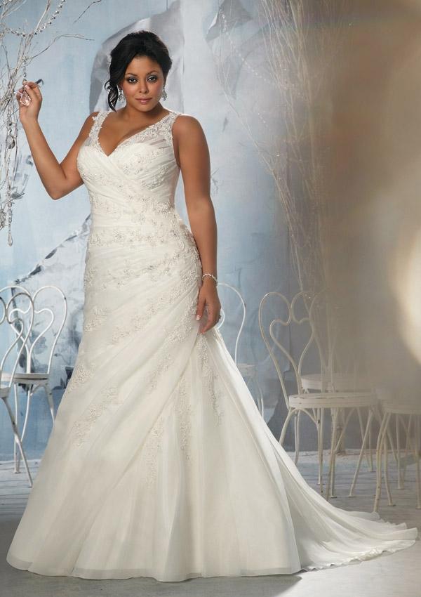 Hochzeit - Wanweier - wedding dress with sleeves, Discounts Beaded Alencon Lace Appliques on Organza Online Sales in 58weddingdress