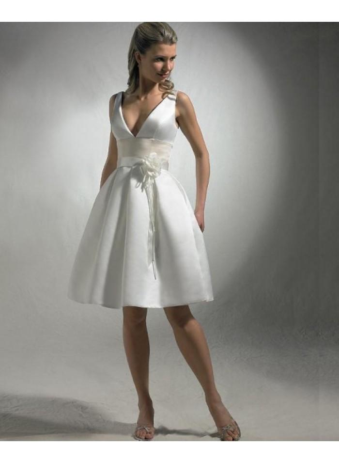 زفاف - A-line Knee-length V-neck Empire Spaghetti strap Princess Ball Gown or &quot;Pick Up&quot; Wedding Dresses WE1644