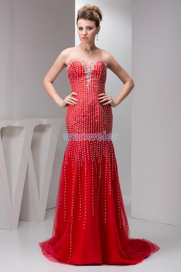 زفاف - Find Your Sheath Sweetheart Train Chiffon Red Prom Dress With Beading Sequins(Zj6731) Here ,Wanweier Prom Dresses - A perfect moment for you.