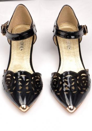 زفاف - Elegant Style Cusp Thick Heels Shoes Sandals White SD0437