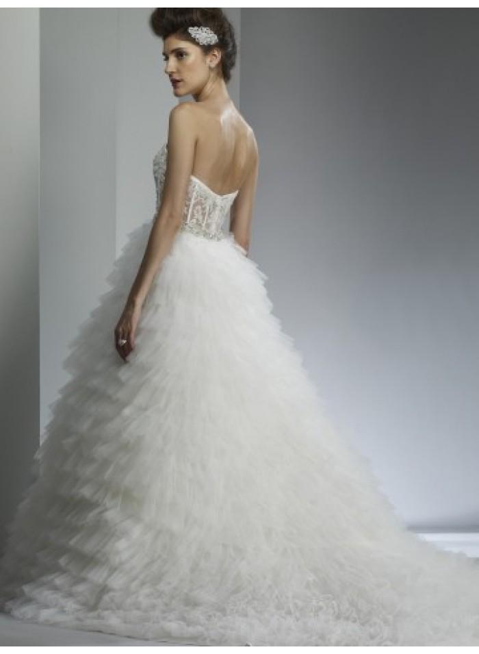 Mariage - A-line Sweetheart Beading Brush Train Tulle Wedding Dresses WE4044