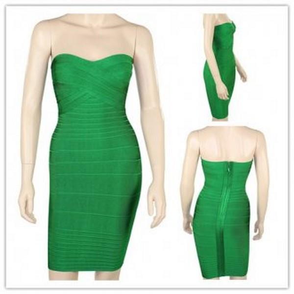 زفاف - Latest Girls Green Evening Dresses Strapless Bodycon Dress