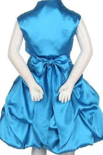 Свадьба - Satin Knee Length Ruffles Beading Customized Flowergirl Dresses With Wrap, Flower Girl Dresses - 58weddingdress.com