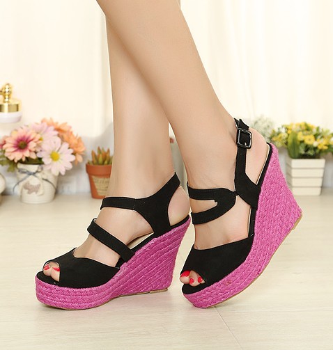 Wedding - Candy Color Bohemian Style Hollow Out Flat Shoes Black Black SD0218