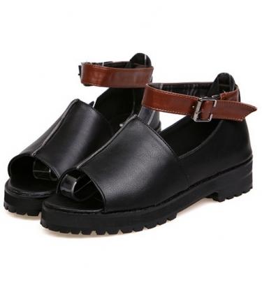 زفاف - Roman Style Rivet Individuality Shoes Black Black SD0210