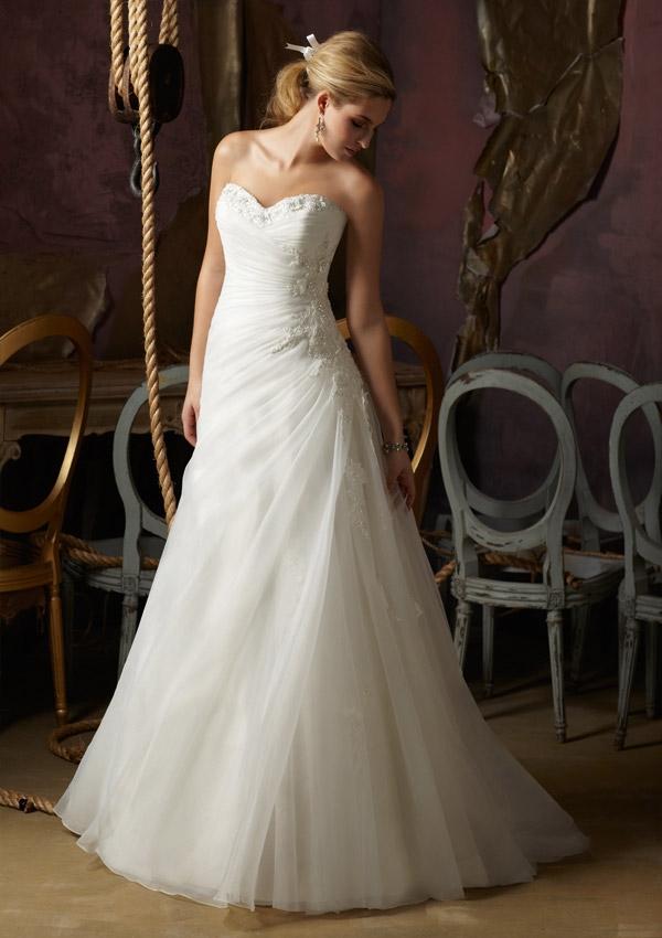Свадьба - Wanweier - simple elegant wedding dresses, Cheap Crystal Beaded Lace on Organza and Tulle Online Sales in 58weddingdress