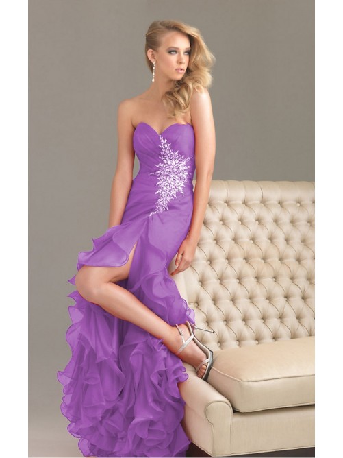 Wedding - Lilac Mermaid Asymmetrical Sweetheart Dress