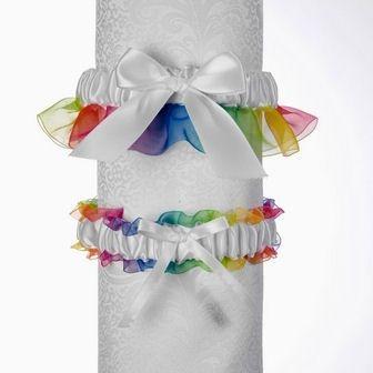 Wedding - Rainbow Wedding Garter Set