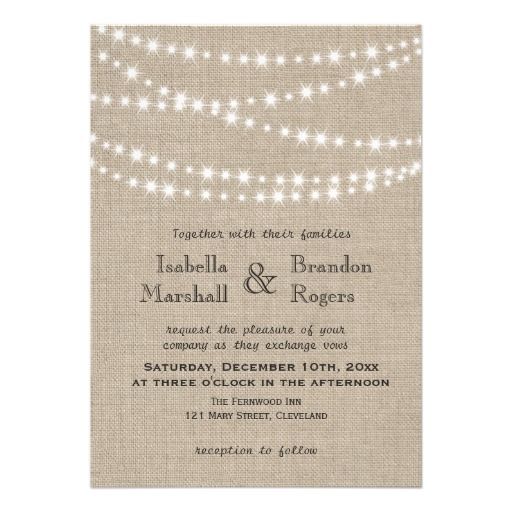 Wedding - Twinkle Lights Typography Wedding Invitation