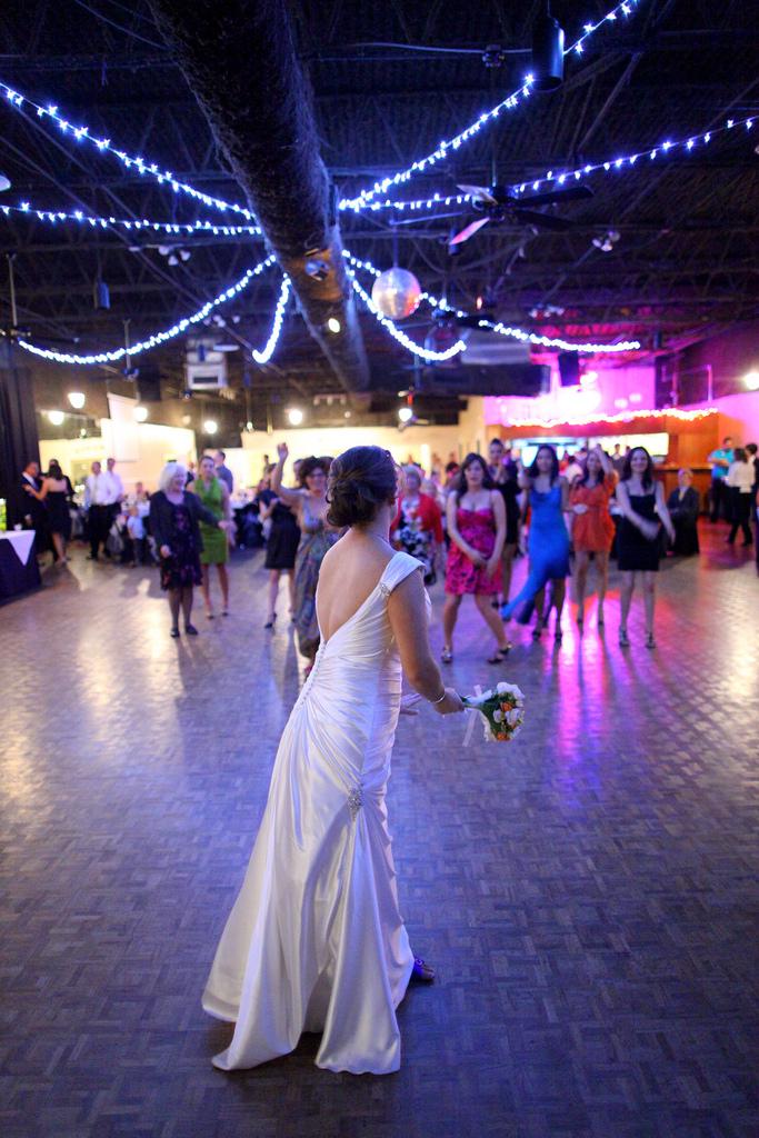 Wedding - Prepping For The Bouquet Toss.