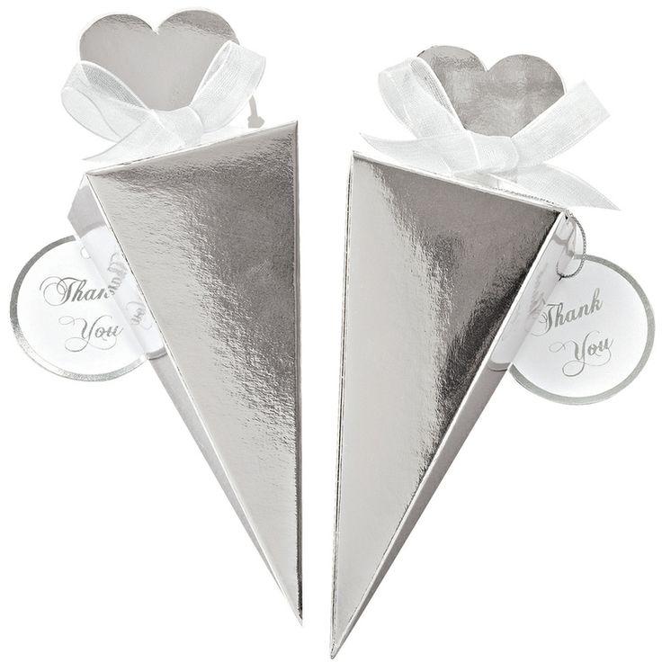 Wedding - Cone Favor Kit Makes 50-Silver