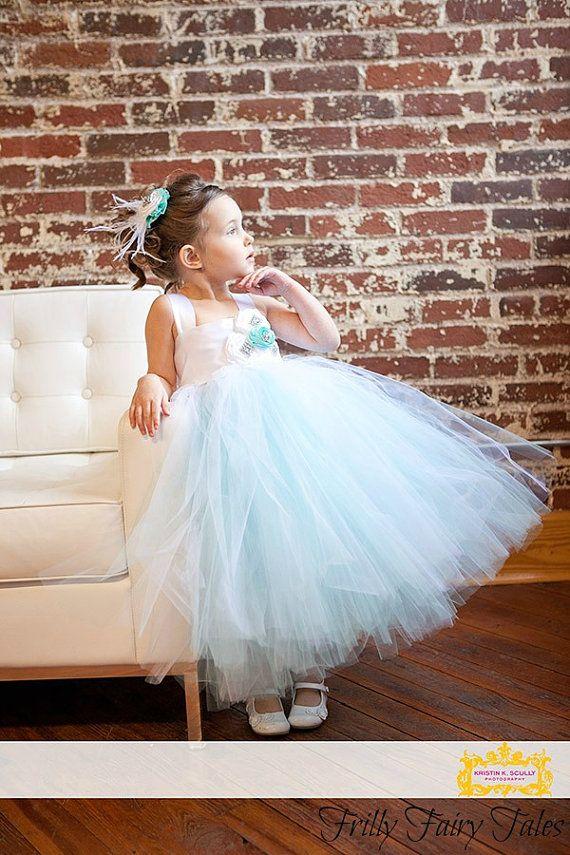 Mariage - Tiffany Blue Flower Girl Dress