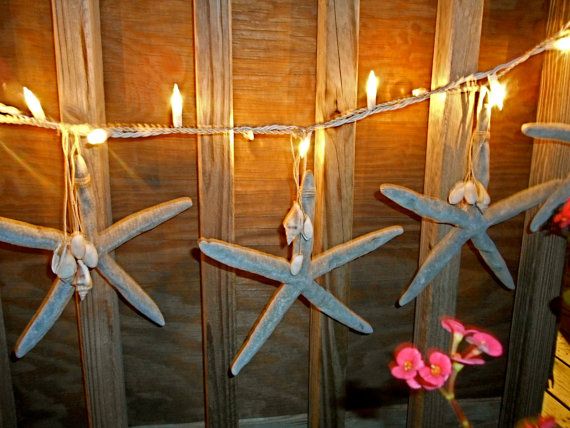 Wedding - Nautical Starfish Garland W/Shells, Large