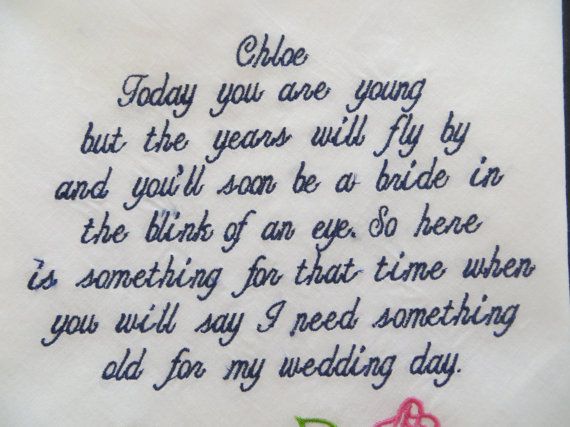 Wedding - Flower Girl Embroidered Wedding Handkerchief. FREE Gift Box. FGH3