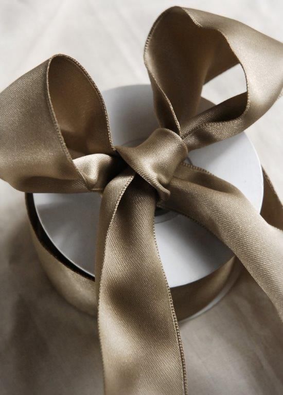 Wedding - Champagne Double Faced Satin Ribbon 1.5in X 10 Yd