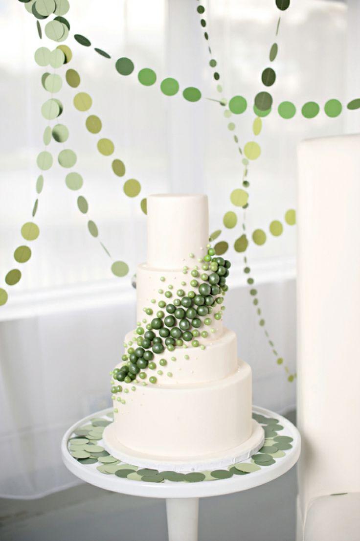Mariage - Moderne Cercle-Inspiré vert et blanc de mariage Inspiration