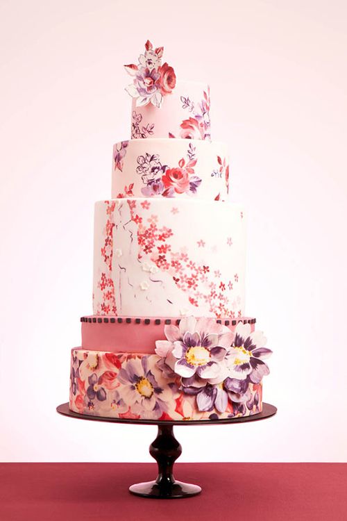 Hochzeit - 10 Vintage-Blumenhochzeits-Kuchen