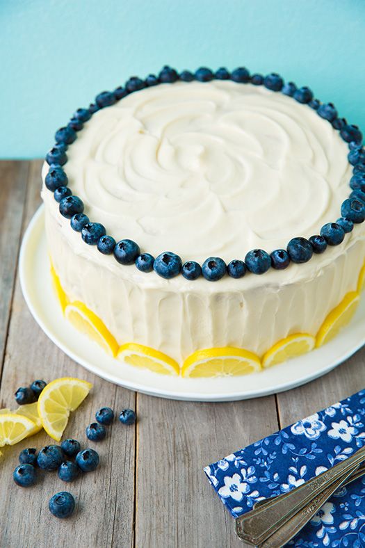 Hochzeit - Lemon Blueberry-Kuchen mit Cream Cheese Frosting
