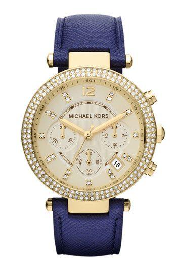 Hochzeit - Michael Kors 'Parker' Chronograph Leder Uhr, 39mm