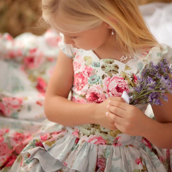 Mariage - Les filles de fleur robe de fille, vous choisissez le tissu en bas âge 18 M - filles 3 / 3t Flowergirl