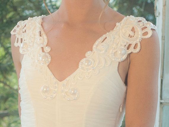 Hochzeit - Hochzeits-Bodysuit - Elfenbein-Hochzeits-Kleid-Body Maß zu bestellen / Braut Top mit Perlen und Spitze