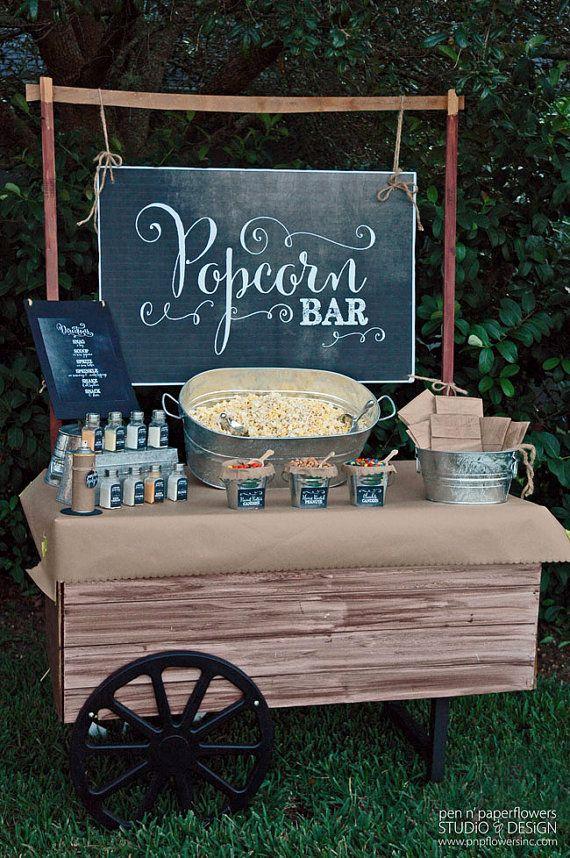 Hochzeit - INSTANT DOWNLOAD - Popcorn Bar Collection - Tafel-Ausgabe