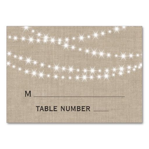 Wedding - Twinkle Lights Typography Place Card