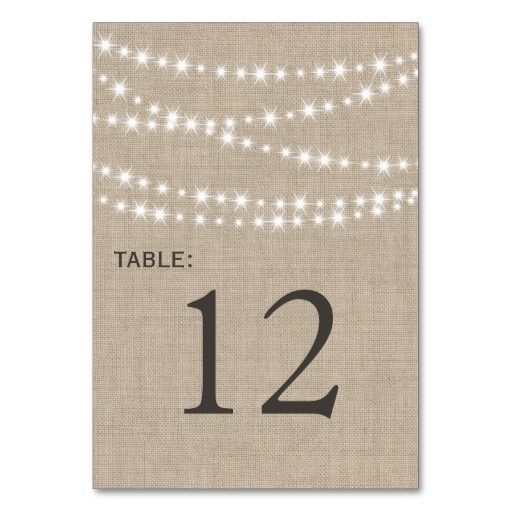 Wedding - Twinkle Lights Typography Table Number