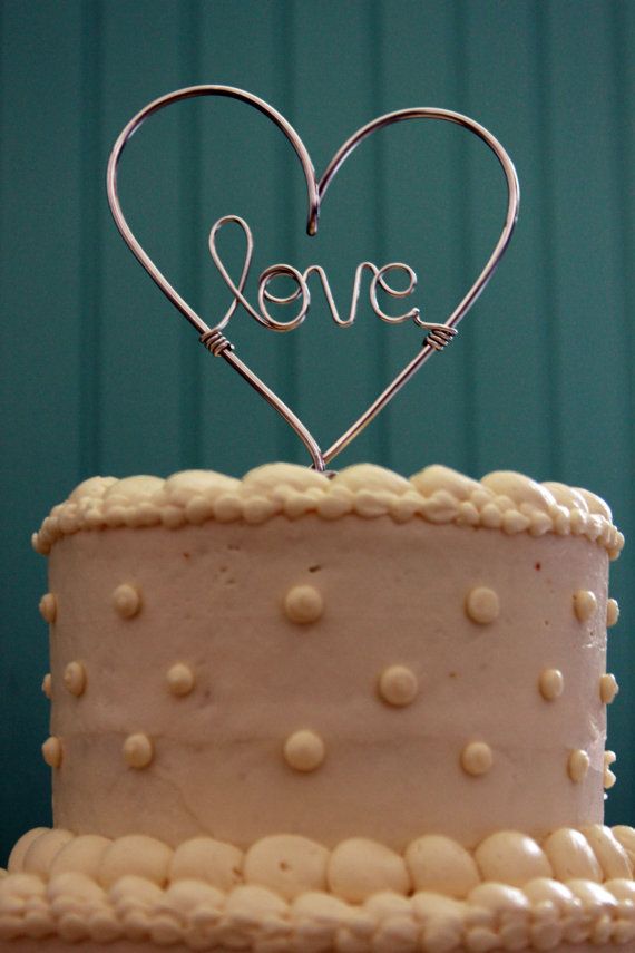 Wedding - Whole Lotta Love - Wire Heart Wedding Cake Topper
