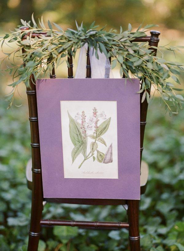 Wedding - Lavender Painting Chair Back Decor