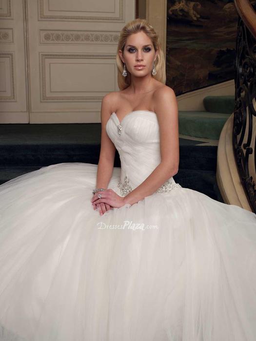 Mariage - Jewel Bodice With Tulle Skirt Wedding Dress at Dressesplaza.com
