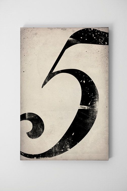 Wedding - No. 5 Vintage-Style Gas Station Number - Gallery Wrapped Canvas Wall Art 20x30x1.5 By Ryan Fowler
