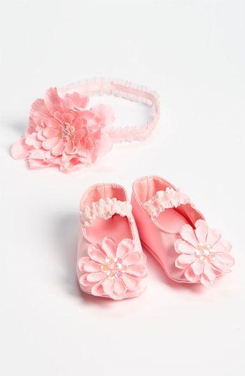 Wedding - PLH Bows & Laces Headband & Crib Shoes (Baby)