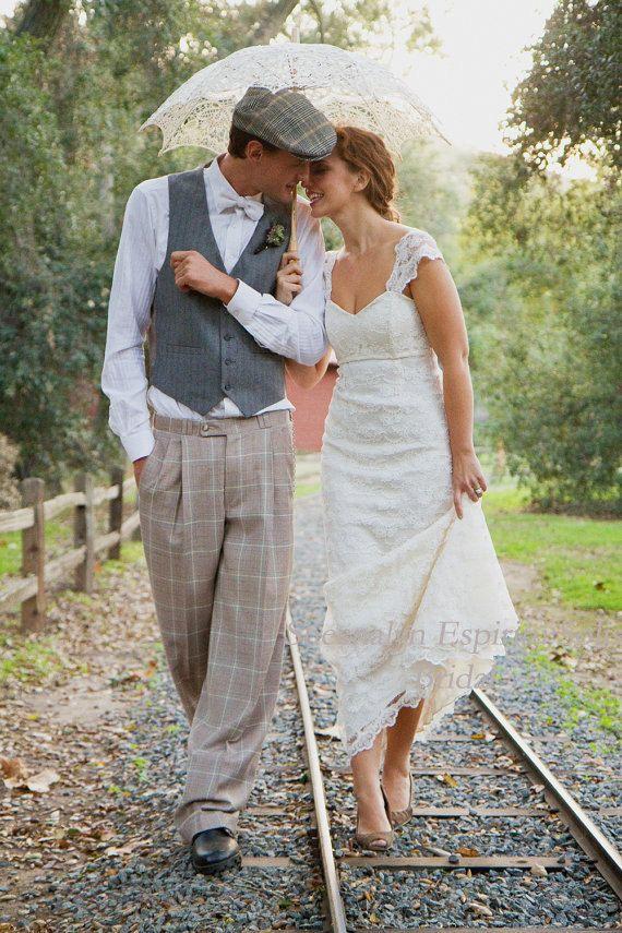 زفاف - خمر مستوحاة الزفاف فستان الزفاف بواسطة شينا اسبيريتو سوليس