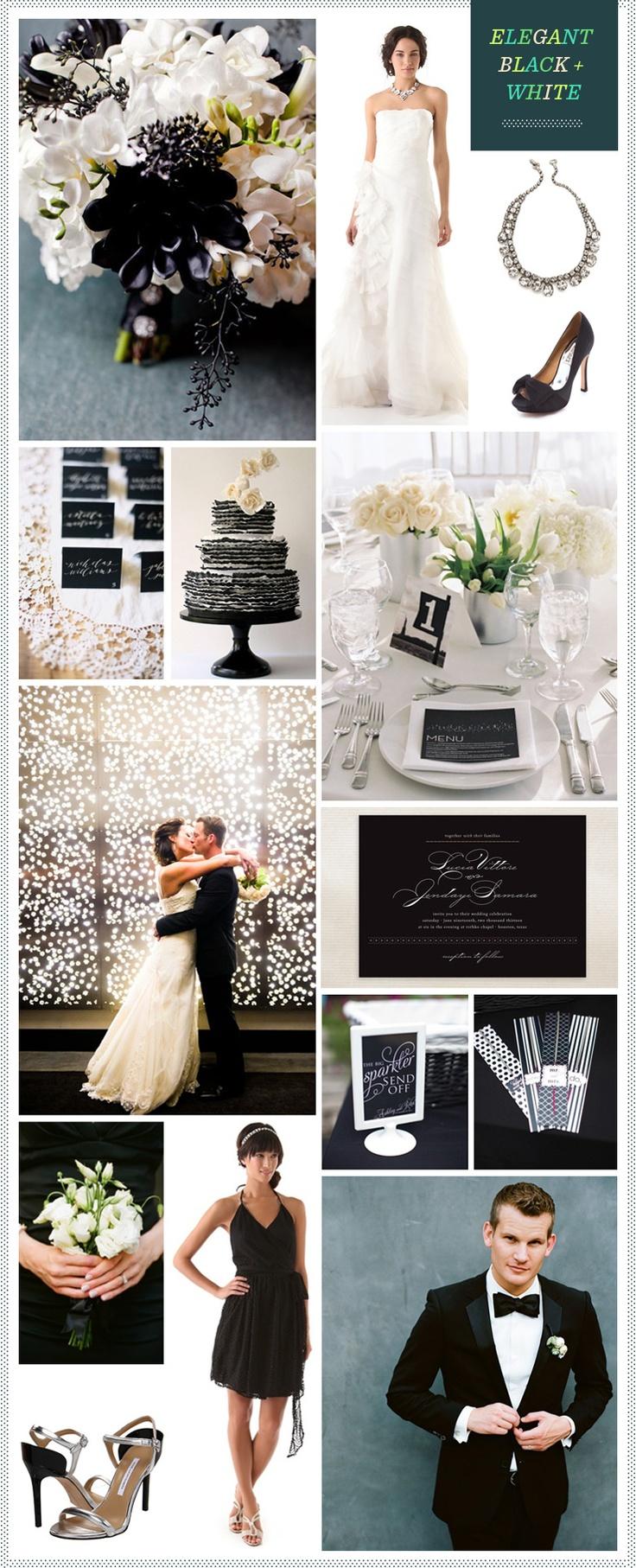 زفاف - الكلاسيكية أسود / أبيض الزفاف
