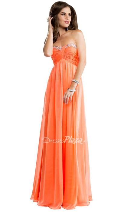 زفاف - Strapless Chiffon Babydoll Apricot Sweetheart Prom Dress