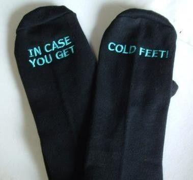 Wedding - Grooms Socks "in Case You Get Cold Feet" The Perfect Wedding Gift & Cold Feet Socks