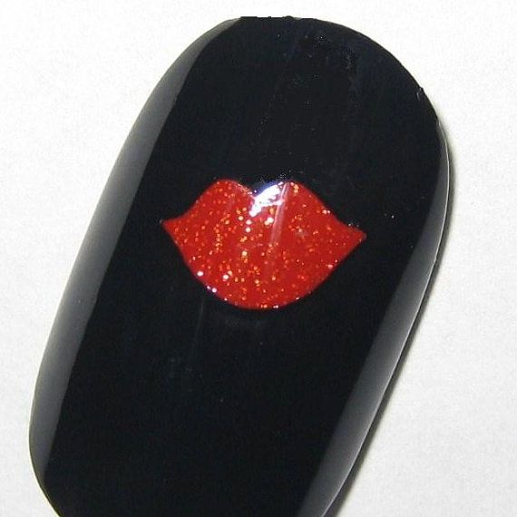 Wedding - Toe Nail / Finger Nail Art Lips / Kiss Decals / Stickers / Pedicure Valentine's Day