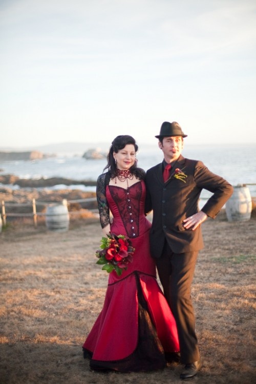 Wedding - Gothic Punk At A Seaside Wedding With Whales And Wine