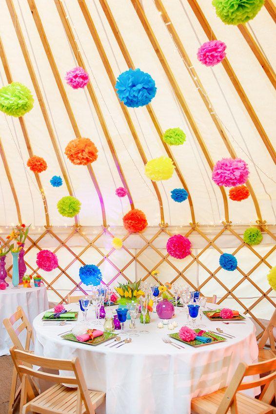 Hochzeit - 10 X Large Handgefertigte Seidenpapier Pom Poms - Wahl der Farben - Hochzeiten - Garten Parties - Dekorationen - Shop Displays